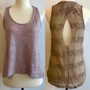 EUC Mauve Pink Tank w/ Lace Back